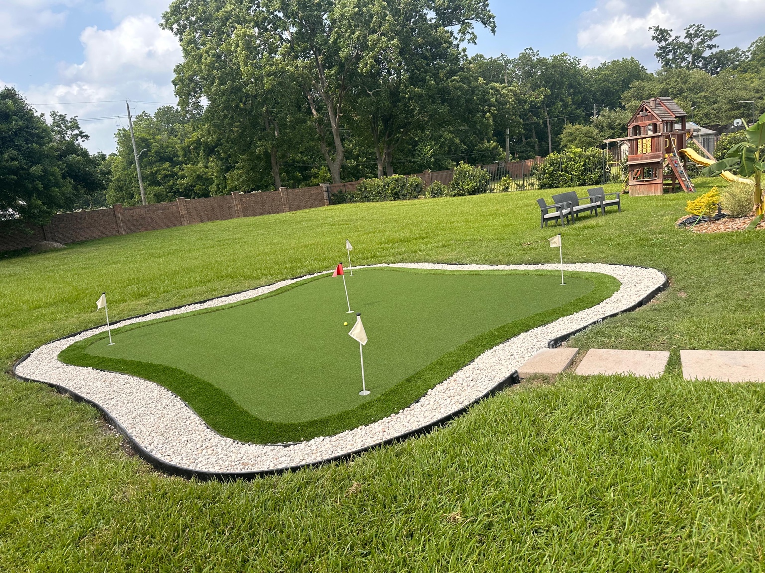 Artificial turf putting green project