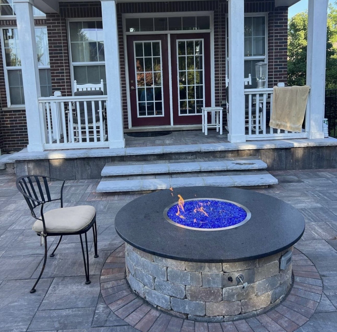 Custom fire pit feature
