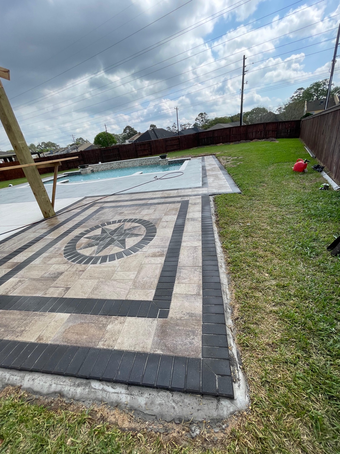 Paver driveway and entry area